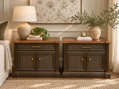 ✨Leda End Tables / Nightstands – Refinished Vintage Pair, View more