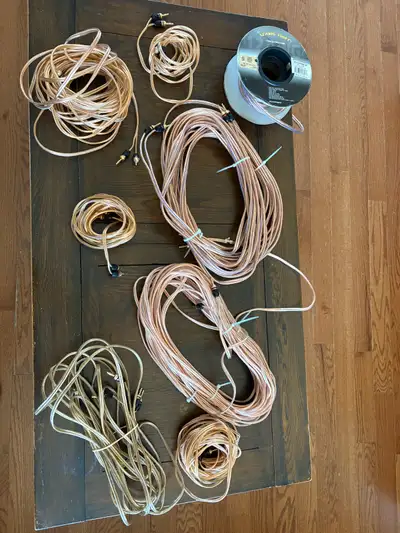 Large Bundle of Assorted Speaker Wire & Audio Cables , View more