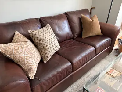 Beautiful, comfortable, high quality, Aniline leather sofa, View more