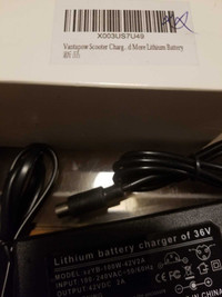 Vantapow Scooter charger 36V. New