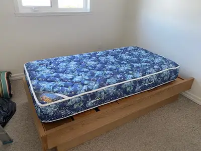 Twin bed with solid wood frame, View more