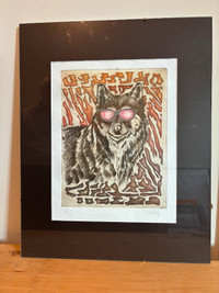 Whimsical original print of a dog (1 of 8) by a Calgary artist