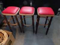 Vintage four wood Bar stools