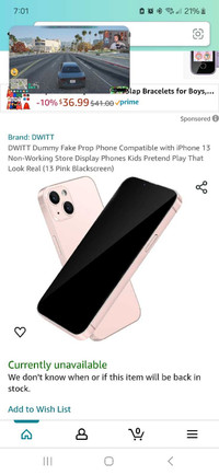 DWITT Dummy Fake Prop Phone Compatible with iPhone 13 Non-Workin