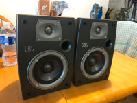 JBL N24II bookshelf speakers.