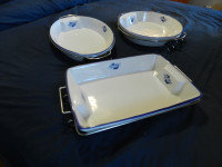 Serving dishes with trays