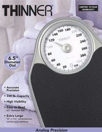 Thinner Extra-Large Analog Scale Measures for Body Weight - New 