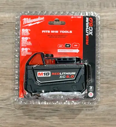 Milwaukee M18 18V Lithium-Ion XC 5 Ah Battery - New, View more
