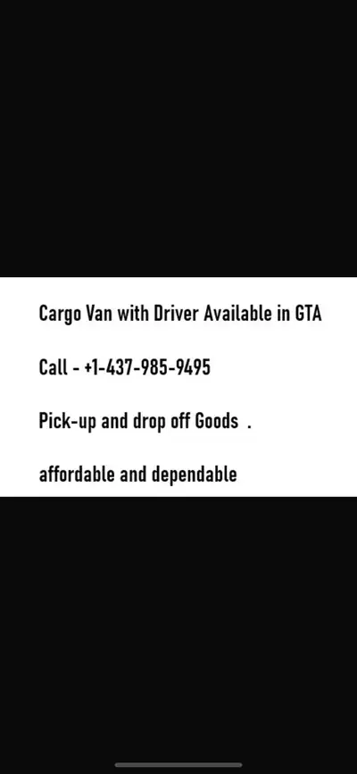 Cargo Van with Driver Available, View more