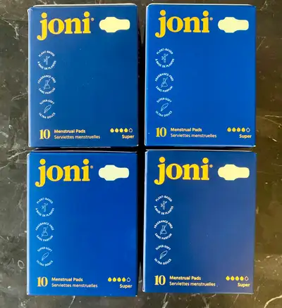 4 boxes of 10-pack of Joni Organic Bamboo Super Pads, View more