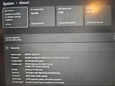 ROG strix gaming laptop , View more