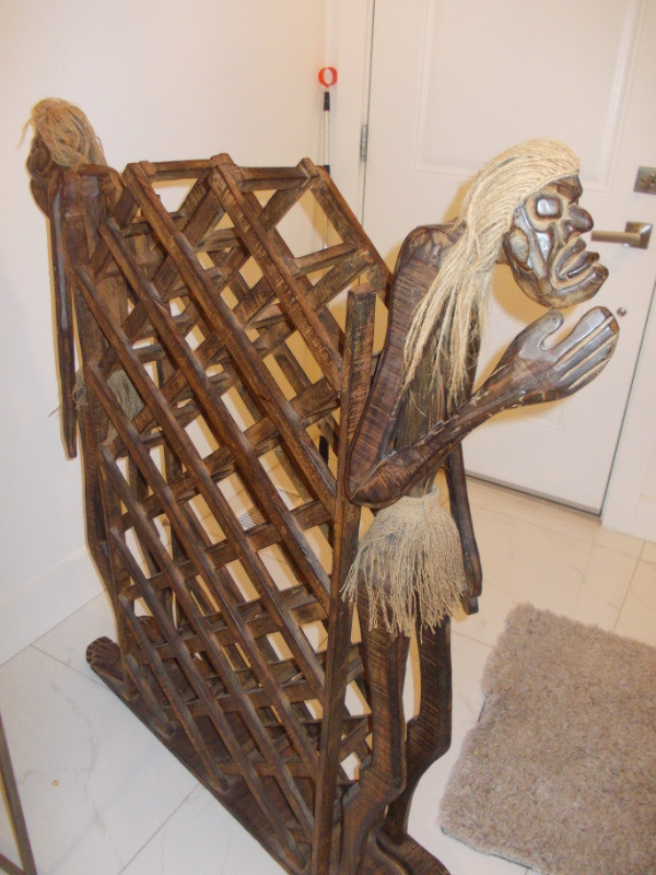 Wine Rack - Antique African Wood Wine Rack in Arts & Collectibles in St. Catharines - Image 2