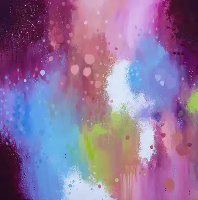 Rainbow Abstract Painting, View more