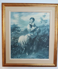 antique épreuve peinture  des années 1847 grande toile