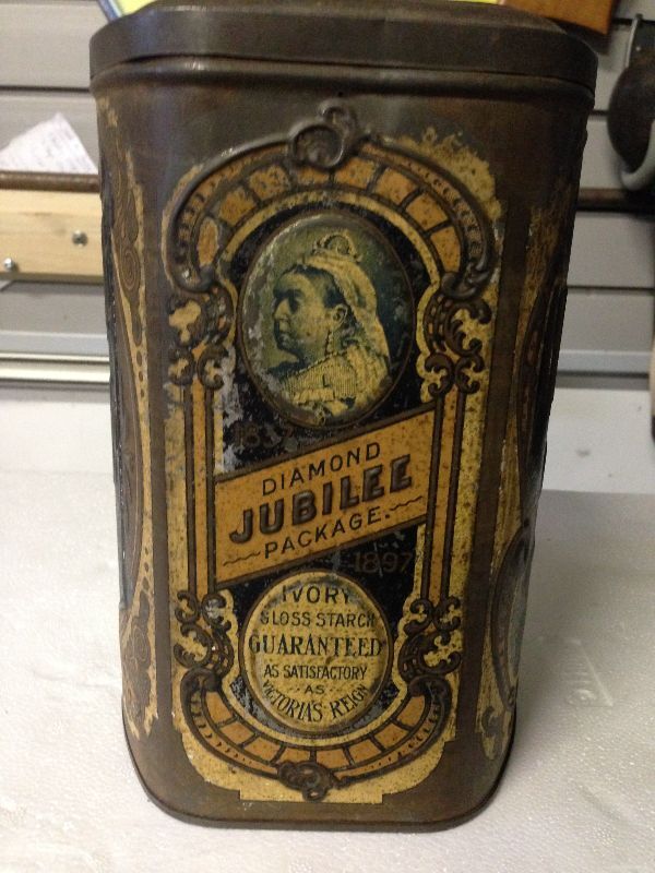 VINTAGE ROYAL ST. LAWRENCE STARCH TIN PORT CREDIT ONTARIO Arts