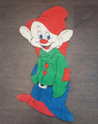 Vintage Disney DOPEY Pillow Stuffed Toy zippered case Snow White