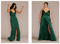 Forest Green Cowl Back Bridesmaid Dress