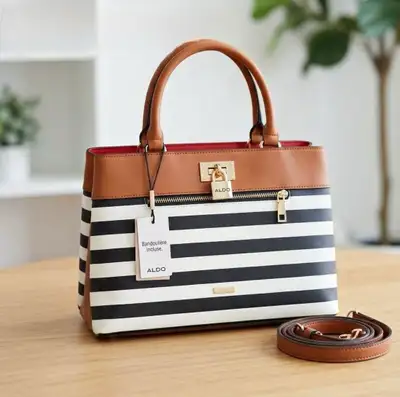 ALDO Striped Tote Bag with Crossbody Strap, View more
