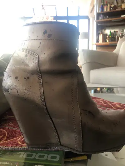 Gold Rick Owens ankle boots size 37