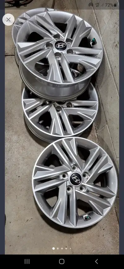 Hyundai 16 inch Alloy rims OEM 6.5J x 16 OFFSET 50 No curb rash on rims No bends on rims No damage o...
