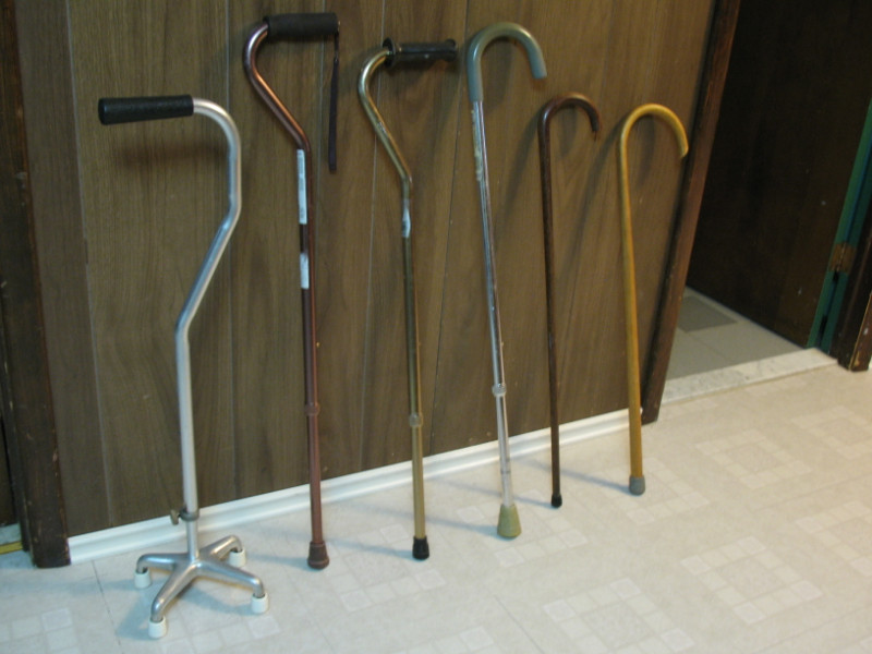 Wood and Aluminum Walking Canes, used for sale  
