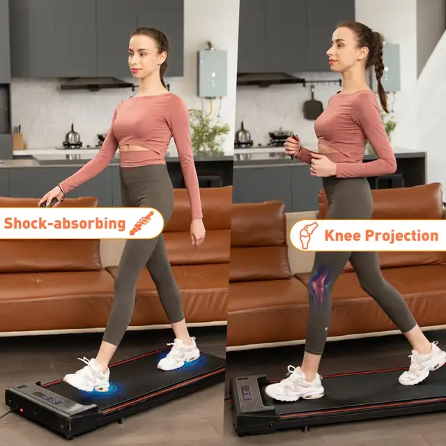 CITYSPORTS Portable Treadmill - Under Desk Quiet - Black/Red in Exercise Equipment in Markham / York Region - Image 4