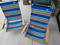 Rio Beach beach chairs with carrying strap, reclining