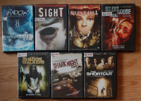 Various horror movies on DVD