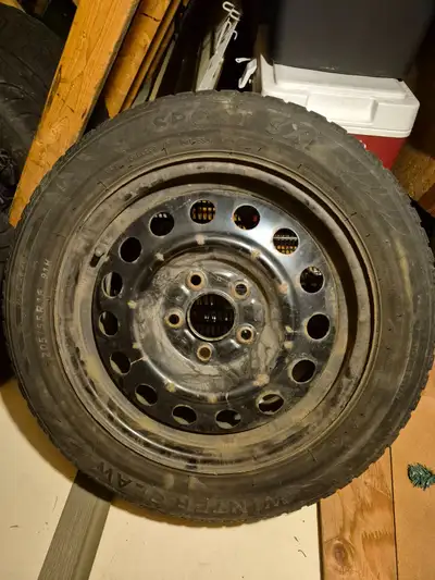 4 winter tires on rims size 205/55 R16 They are off a 2014 hyundai elantra . $160