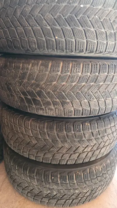 selling four 17 inch Michelin winter tires with steel rims for $850. 85% of tread remaining. tires h...