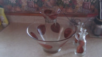 Ensemble de bol ou vase  en verre 1950