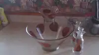 Ensemble de bol ou vase  en verre 1950