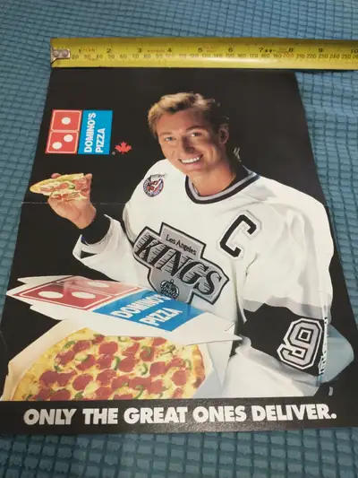 1988-1996 Wayne Gretzky Los Angeles Kings pizza flyer, View more