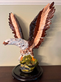 Large vintage ceramic Eagle Sculpture modern artwork signed