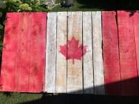 Rustic Canadian flags 
