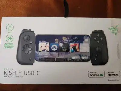 Selling a used Razer Kishi V2 mobile gaming controller in excellent condition, compatible with both...