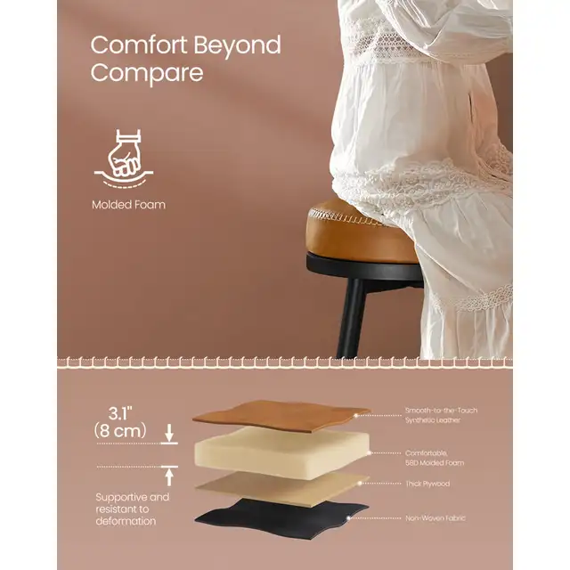 Counter Height Swivel Bar Stools, Synthetic Leather in Chairs & Recliners in Markham / York Region - Image 8