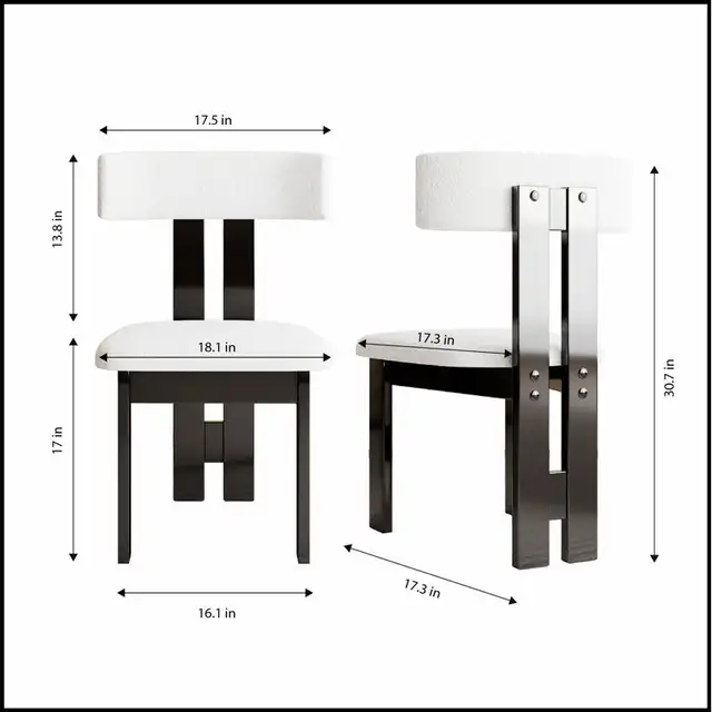 Modern Dining Chair, Curved Backrest Upholstered in Chairs & Recliners in Markham / York Region - Image 5