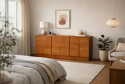 Vintage teak dresser made by RS and Associates, View more