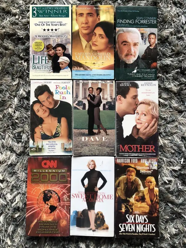 9 VHS Comedy Romance Assorted