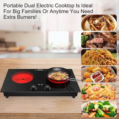 VBGK 2400W Electric Cooktop – 2 Burner Countertop Stove with Chi, View more
