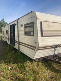 36’ bonair 2 bedroom camper trailer slide living park farm bunki