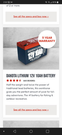 Dakota lithium 12v/10amp with charger ,EUC!!!