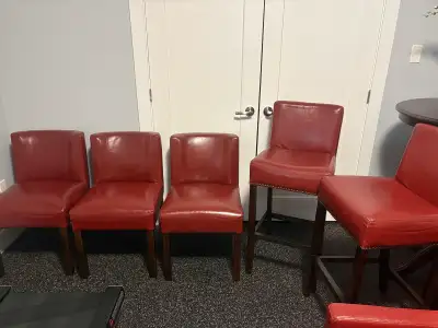 6 red table chairs for sale, View more