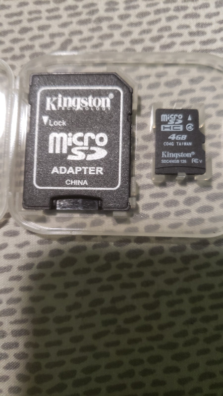 Kingston 4GB Micro SD + SD Adapter-2for$5 in Flash Memory & USB Sticks in St. Catharines