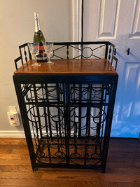 Ornate Wine Rack with Barnwood Top