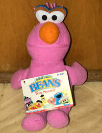 Vintage Sesame Street Beans Plush Telly Monster 8" Toy Doll