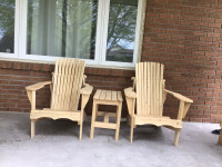 Muskoka chairs and side table for sale 