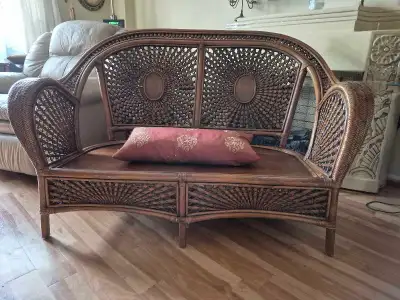 ANTIQUE SOFA OSIER 2 PLACES     ANTIQUE WICKER TWO SEATER, View more
