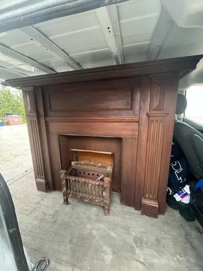 1950’s Wooden Mantel/Fireplace, View more